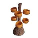 Estante de almacenamiento decorativo con soporte para cuenco de aperitivos de calabaza de Halloween, estilo:, Three Cups Set, Four Cups Set, Six Cups Set
