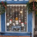 2 juegos de adornos navideños de muñeco de nieve para puerta de vidrio, pegatina electrostática para ventana, Snowman Sticker - Imagen 3