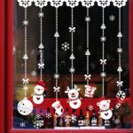 2 juegos de adornos navideños de muñeco de nieve para puerta de vidrio, pegatina electrostática para ventana, Snowman Sticker - Imagen 4
