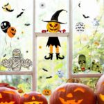 3 juegos de pegatinas de decoración de Halloween, lámpara de calabaza, pegatinas electrostáticas fantasma de araña, estilo:, BQ040ABCD-45-46-47-48