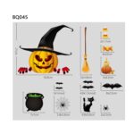 3 juegos de pegatinas de decoración de Halloween, lámpara de calabaza, pegatinas electrostáticas fantasma de araña, estilo:, BQ040ABCD-45-46-47-48 - Imagen 2