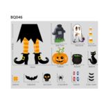 3 juegos de pegatinas de decoración de Halloween, lámpara de calabaza, pegatinas electrostáticas fantasma de araña, estilo:, BQ040ABCD-45-46-47-48 - Imagen 3