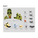 3 juegos de pegatinas de decoración de Halloween, lámpara de calabaza, pegatinas electrostáticas fantasma de araña, estilo:, BQ040ABCD-45-46-47-48 - Imagen 4