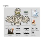 3 juegos de pegatinas de decoración de Halloween, lámpara de calabaza, pegatinas electrostáticas fantasma de araña, estilo:, BQ040ABCD-45-46-47-48 - Imagen 5