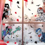 3 juegos de pegatinas de decoración de Halloween, lámpara de calabaza, pegatinas electrostáticas fantasma de araña, estilo:, BQ041-42-43-44