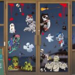 3 juegos de pegatinas de decoración de Halloween, lámpara de calabaza, pegatinas electrostáticas fantasma de araña, estilo:, BQ41-42-43-44-47-48