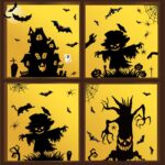 3 juegos de pegatinas de decoración de Halloween, lámpara de calabaza, pegatinas electrostáticas fantasma de araña, estilo:, BQ049 + 50 + 51 + (52 x 2)