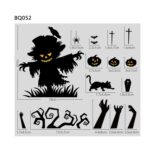 3 juegos de pegatinas de decoración de Halloween, lámpara de calabaza, pegatinas electrostáticas fantasma de araña, estilo:, BQ049 + 50 + 51 + (52 x 2) - Imagen 5