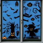 3 juegos de pegatinas de decoración de Halloween, lámpara de calabaza, pegatinas electrostáticas fantasma de araña, estilo:, BQ049-51-52