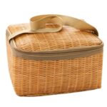 Fiambrera térmica aislada portátil Lona de imitación de ratán Bolsa de almuerzo Contenedor de picnic - Imagen 2