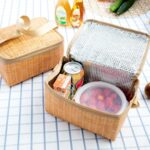 Fiambrera térmica aislada portátil Lona de imitación de ratán Bolsa de almuerzo Contenedor de picnic - Imagen 4