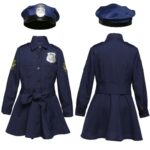 5062 Disfraz de Halloween para niños, uniforme de falda de policía de manga larga de una pieza delgada para niñas, tamaño:, S - Imagen 2