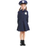 5062 Disfraz de Halloween para niños, uniforme de falda de policía de manga larga de una pieza delgada para niñas, tamaño:, XS - Imagen 4