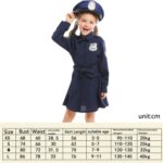 5062 Disfraz de Halloween para niños, uniforme de falda de policía de manga larga de una pieza delgada para niñas, tamaño:, M - Imagen 6