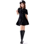 8331 traje de mujer policía con lazo de algodón, conjunto de uniforme de discoteca y Bar de Halloween, S