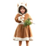 PS4509 Navidad Coral Fleece Animal Disfraz Navidad Elk Falda, M - Imagen 2