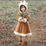 PS4509 Navidad Coral Fleece Animal Disfraz Navidad Elk Falda, XS - Imagen 3
