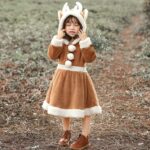 PS4509 Navidad Coral Fleece Animal Disfraz Navidad Elk Falda, S - Imagen 4