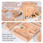 Hucha de madera con alfabeto inglés Hucha de acrílico transparente - Imagen 4