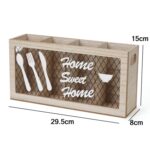 Caja de almacenamiento de cubiertos de vajilla de madera de cocina, Cutlery Storage Box - Imagen 2