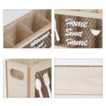 Caja de almacenamiento de cubiertos de vajilla de madera de cocina, Cutlery Storage Box - Imagen 3