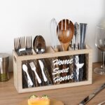 Caja de almacenamiento de cubiertos de vajilla de madera de cocina, Cutlery Storage Box - Imagen 4