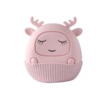 Bolsa de agua caliente de inyección de agua linda de dibujos animados de calentador de manos de silicona de invierno, Pink Deer