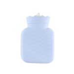 Bolsa de agua caliente de inyección de agua linda de dibujos animados de calentador de manos de silicona de invierno, Light Blue Square