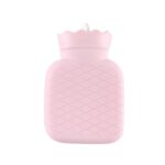 Bolsa de agua caliente de inyección de agua linda de dibujos animados de calentador de manos de silicona de invierno, Pink Square