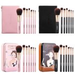 ZOREYA ZS744 Juego de brochas de maquillaje 7 en 1 Cepillo de herramientas de belleza, Pink + Bag - Imagen 2