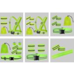 Traje de banda elástica reflectante Correr de noche Sitio de construcción Equipo reflectante de seguridad vial, Estilo:, 1 Belt+4 Arm Strap+Storage Bag - Imagen 6