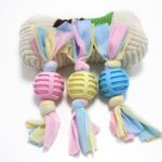 3 uds juguetes para mascotas TPR resistencia a mordeduras suministros para perros juguetes de tela de cuerda de algodón, Sub-shot Ball
