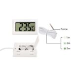 2 PCS Fish Tank Termómetro digital Sonda impermeable Termómetro de medición electrónico, Longitud de la línea:, 1m (White) - Imagen 4