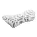 Suministros para automóviles Soporte lumbar Espuma viscoelástica Respaldo para automóvil Cojín para asiento Cojín para asiento Almohada lumbar, 4D Grid Light Gray
