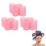 12 PCS / Set Herramienta de peluquería esponjosa con núcleo de cabello de rizador autoadhesivo, entrega de color al azar, 63x24mm