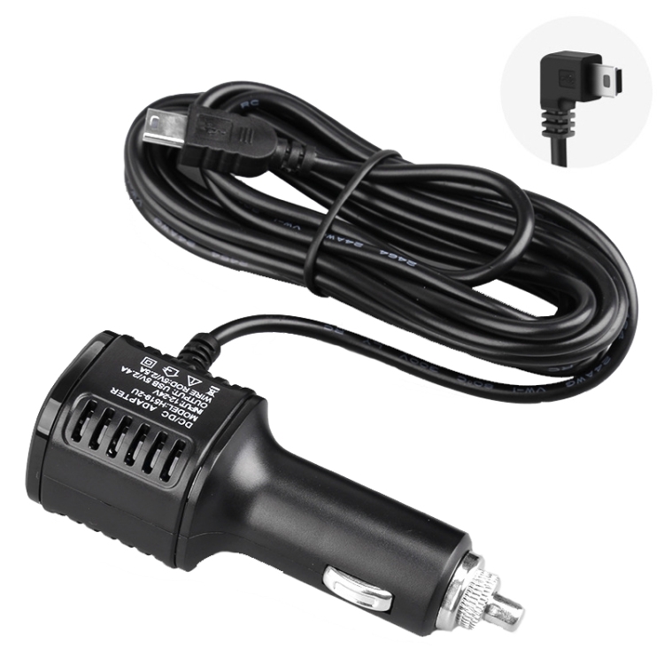TBD0601604402.jpg Cargador de coche H519, grabadora de conducción, cable de alimentación, USB dual con línea de carga de pantalla, especificación:, Mini Right Elbow - Imagen 1