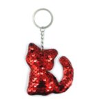 10 PCS PET Lentejuelas Reflectante Gato Llavero Bolsa Coche Colgante, Red