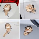 Etiqueta engomada estéreo del coche del gato 3D Rasguños del cuerpo del coche y etiquetas engomadas de la oclusión, Style 3 Large - Imagen 4
