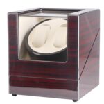 Caja de reloj de 2 posiciones de una sola cabeza de laca de ébano Caja de motor agitador de reloj de bobinado giratorio, enchufe de EE. UU., W113RT - Imagen 2