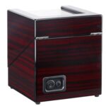 Caja de reloj de 2 posiciones de una sola cabeza de laca de ébano Caja de motor agitador de reloj de bobinado giratorio, enchufe de EE. UU., W113RT - Imagen 4