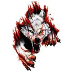 4 Uds 3D realista cabeza de lobo capó puerta coche decoración de carrocería pegatinas arañazos cubierta impermeable pegatinas de coche, Wolf Head Left
