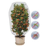2 uds. Red de cubierta de insectos para plantas con cordón para invernadero, cubierta para pájaros y árboles frutales, 1.2x1.4m