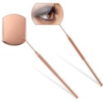 Espejo de inspección de mano para extensión de pestañas, 3 uds., lente Rectangular, raíz antideformación, espejo antivaho, espejo de pestañas, Rose Gold