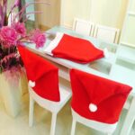 Silla trasera Santa Cláusula Red Hat for Home Año Nuevo Decoración