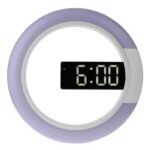 Espejo LED Reloj de pared hueco Interruptor de 7 colores Pantalla digital electrónica Reloj de pared, Hollow Wall Clock