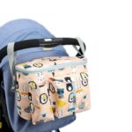 Bolsa de almacenamiento multifuncional para cochecito de bebé, Yellow Zoo