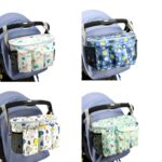 Bolsa de almacenamiento multifuncional para cochecito de bebé, White Dinosaur + Side Pocket - Imagen 2
