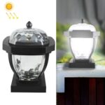 2 luces LED solares impermeables para jardín al aire libre, estilo:, White Light-Column Cap