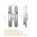 Bisagra cruzada tridimensional ajustable Puerta plegable Bisagra oculta, No. 1 Sand Silver 40kg - Imagen 2