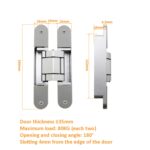 Bisagra cruzada tridimensional ajustable Puerta plegable Bisagra oculta, No. 3 Sand Silver 80kg - Imagen 2
